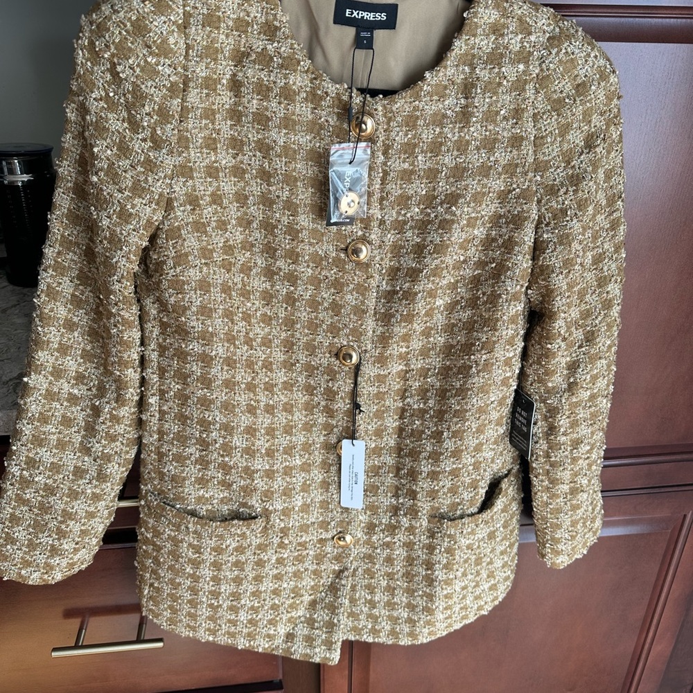 Express Women's Brown Tweed Blazer